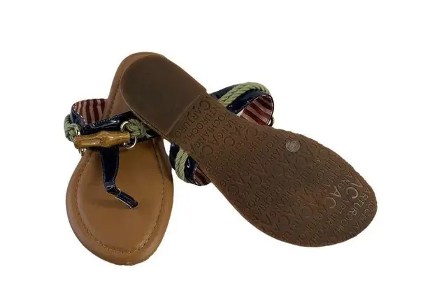 Arturo Chiang Women's Navy Rope Thong Sandals