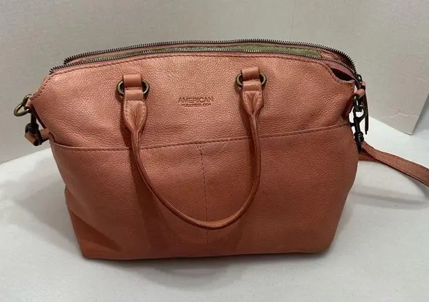 American Leather Co. Carrie Dome Satchel Desert Rose Color Preowned Purse