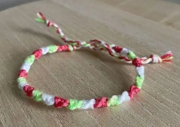 Handmade Caitlin Bracelet, anklet, trendy, comfortable, tie, embroidery thread, woven, gi