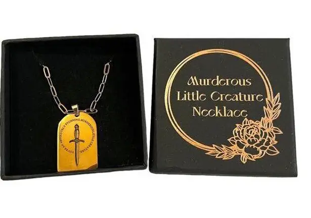 Bookish Box Blood and Ashes Quote Dagger Necklace