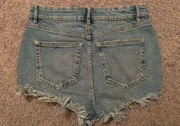 ZARA High Rise Light Denim Shorts