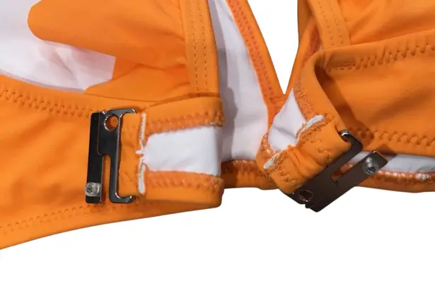 Women’s Orange Ruffle Bikini Swimwear Top Size Small NWOT