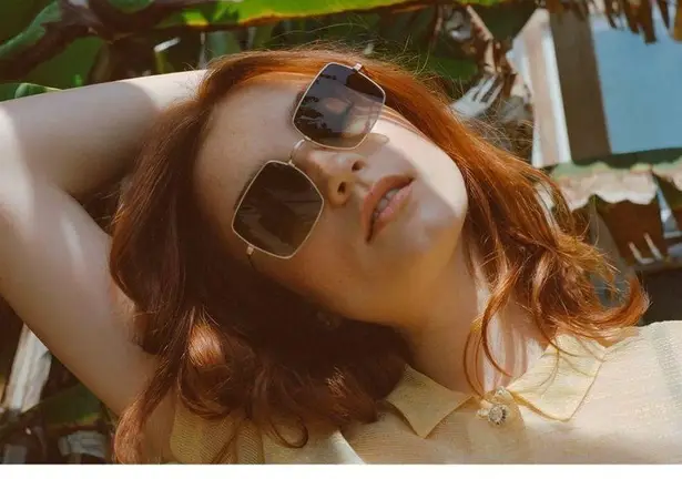 💕GARRETT LEIGHT💕 Crescent Sunglasses ~ Rose Gold Frame Pink Mirror Lenses NWT