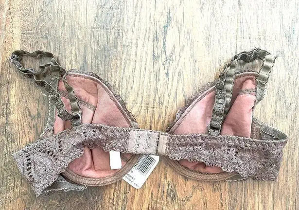 VALEGE Lingère brown lace underwire bra, made in France size 90B, US 34B