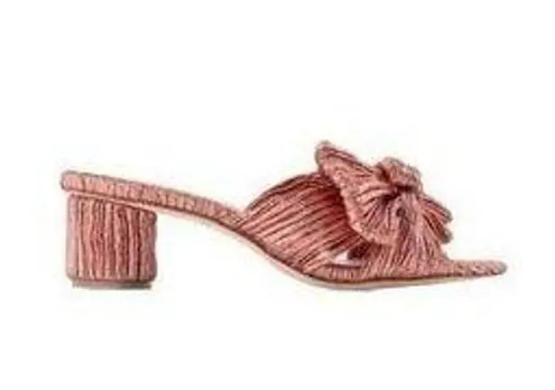 Loeffler Randall new š’€Emilia Pleated Bow Mule Heel š’€Metal Rose PlissĆ© š’€ 6.5M