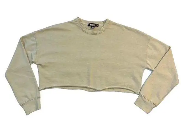 Missguided Womens Crop Top Sweatshirt Pullover Crewneck Long Sleeve Green Size 0