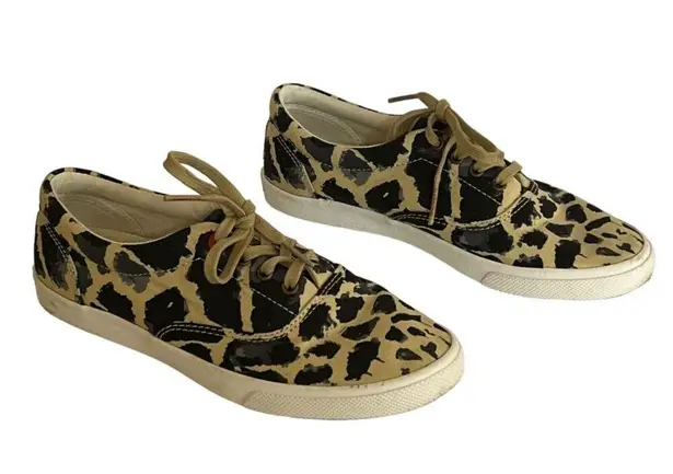Bucketfeet Sneaker Shoes Womens 7 Beige Black Giraffe Print Casual Streetwear Tan