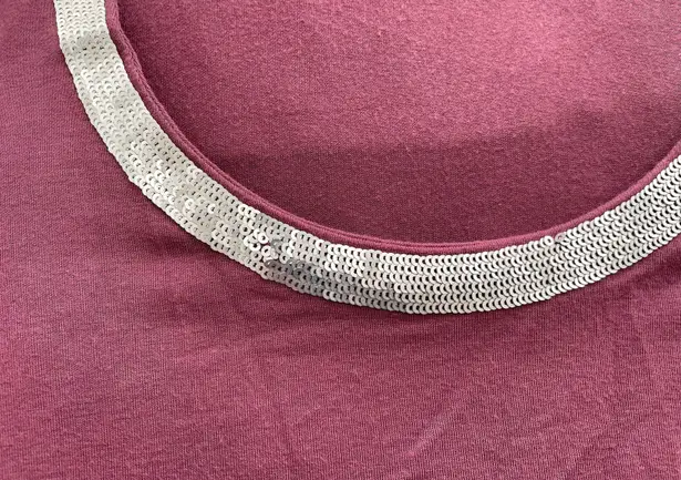 Boden USA Boden Maroon Dark Red Blouse w/silver sequin Collar, size 8