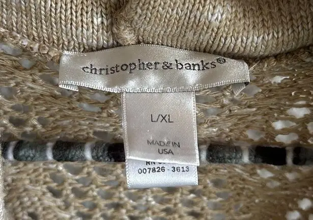 Christopher & Banks  cowl neck layering sweater size L/XL beige/tan