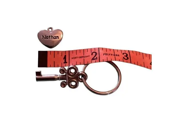 Nathan Heart Charm Key Keyring Memorabilia Keychain Jewelry Silver