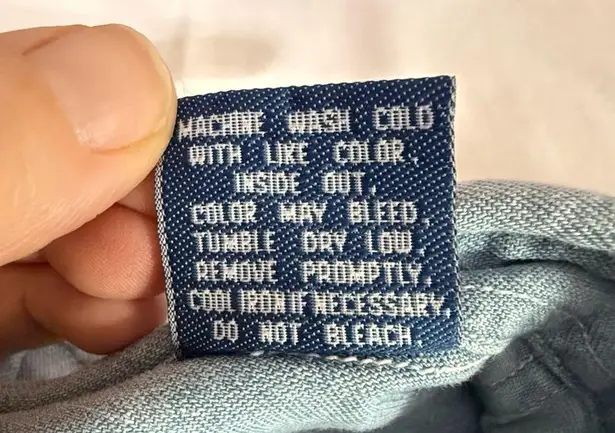 Allsport Denim Jean Shirt Size Large Longsleeve Women Snowman Applique Granny Blue