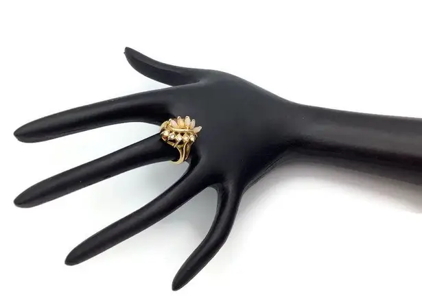 Hallmark Vintage Opal Pinky Ring Size 4.5 Gold Tone Marker Multiple Gemstones