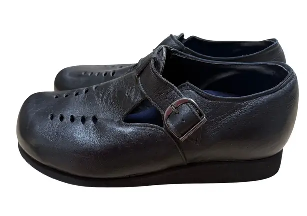 P. W. Minor Womens Orthotic Shoes SZ 9 T Strap Leather Extra Depth Comfort NWOB Black