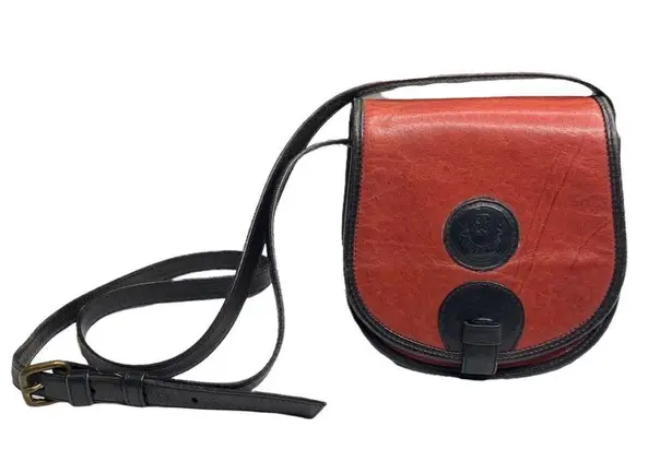 Vintage: Boots ‘n Bags ❁ Accordion Mini Crossbody Saddle Bag ❁ Brick Red Leather