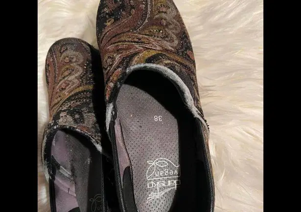 Dansko Black and Brown Vegan Clogs-size 38