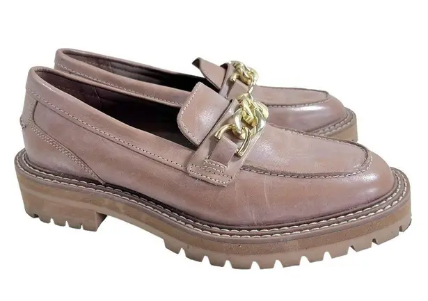 Bermuda Marks & Spencer M&S collection 
Leather Chain Detail Block Heel Loafers