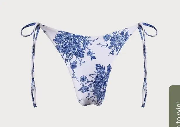 Berlook Blue Floral Tie High Cut Leg Bikini Bottom 15