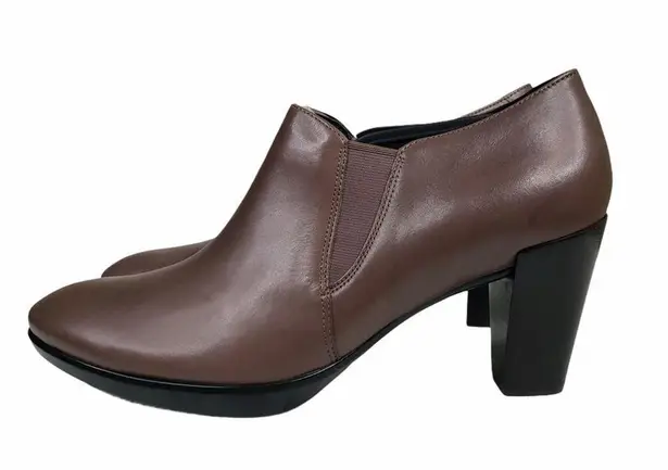 Ecco Shape 55 Plateau Stack Leather Bootie Womens Size EU 40 US 9-9.5 NEW