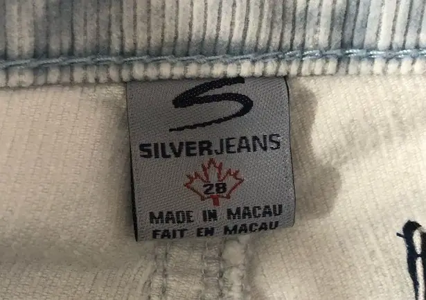 Silver Jeans Tuesday Low Rider Corduroy Flare Pants Size 28/33 Baby Blue Winter