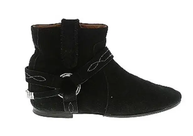 Isabel Marant Etoile Raelyn Suede Ankle Booties Studded Western Cowgirl Boots 37