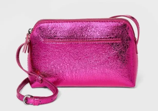 Universal Threads NWT Addison Crossbody Bag Metallic Hot Pink Fuchsia messenger shoulder purse coquette colorful bright neon flashy festival club night out vintage y2k