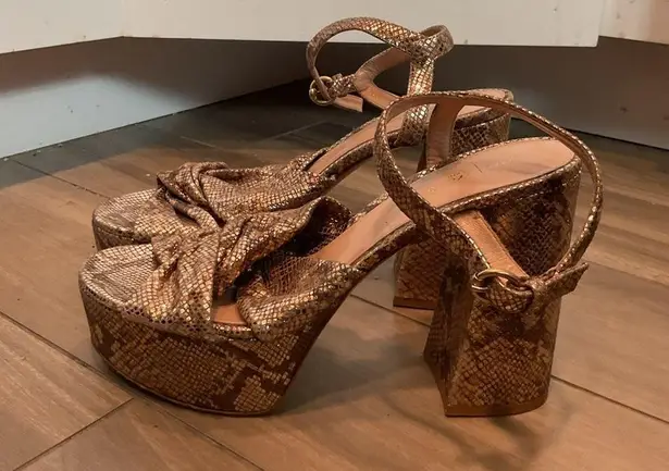 Gianvito Rossi Vintage Python Snakeskin leather platform heels shoes sz 39.5