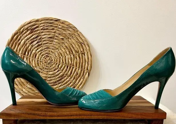 Butter Parker Patent Leather with Suede Heels in Peacock Teal Size 9 Green