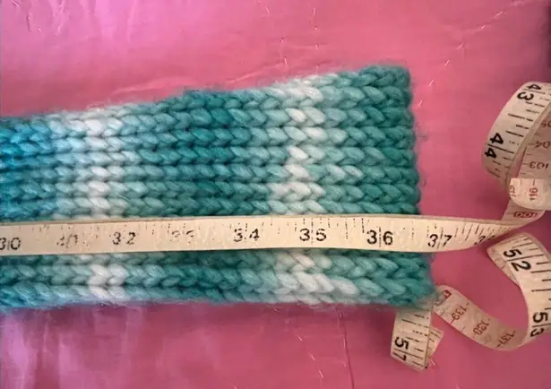 infinity Hand made knit turquoise and white ombré  scarf