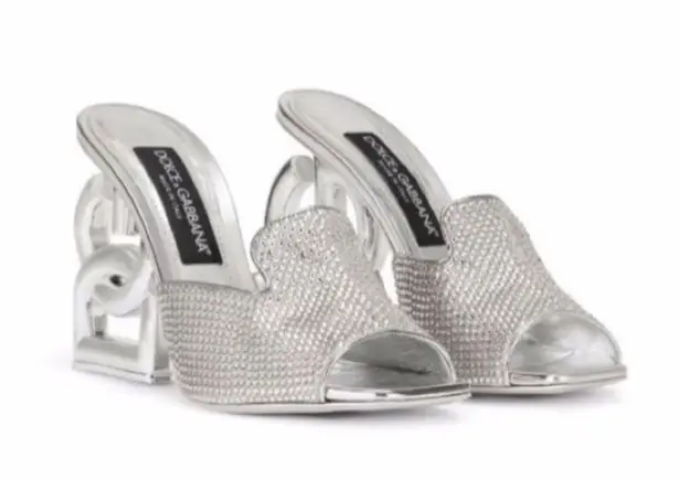 Dolce & Gabbana DG-Heel Gemstone-Embellished Mules Size 40 NEW + Box + Dust Bag