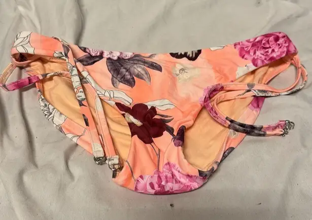 Seafolly Peach Modern Love Tie-Side Bikini 12 NWOT