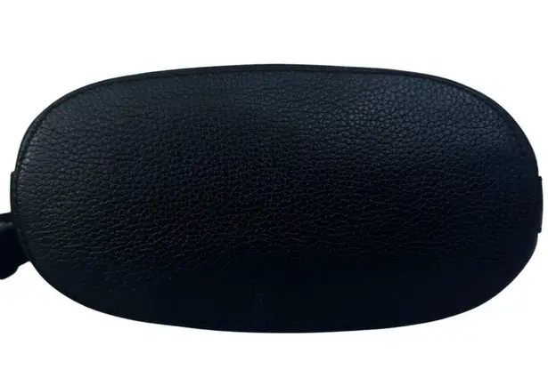 CELINE Black Pebbled Leather Shoulder Bucket Bag Vintage