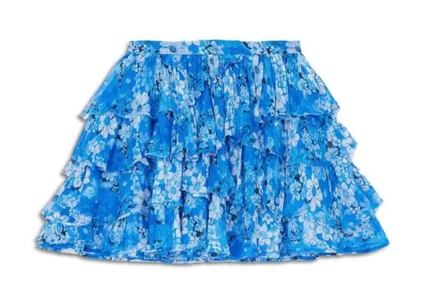 The Kooples Flowing Short Frilly Skirt With Print Size 1