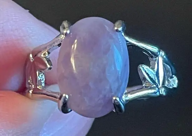 Exquisite purple amethyst S925 silver ring size 10