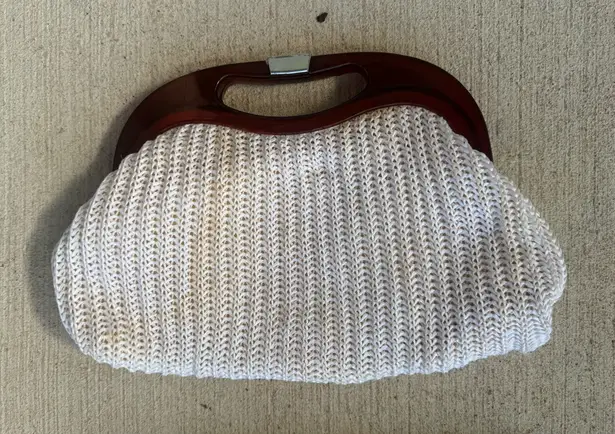 Vintage John Wind Crochet Clutch Bag White