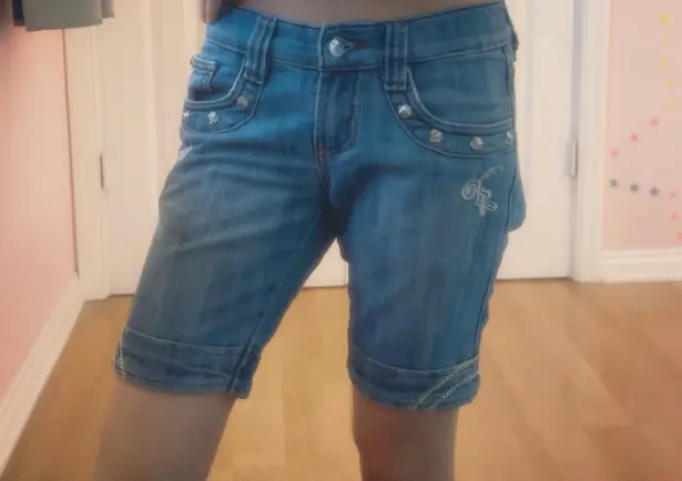 Low Waisted Y2k Denim Shorts◡̈ Blue Size XS