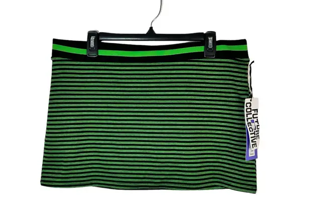 Target Future Collective Women's Striped Knit Mini Skirt - Black/ Green