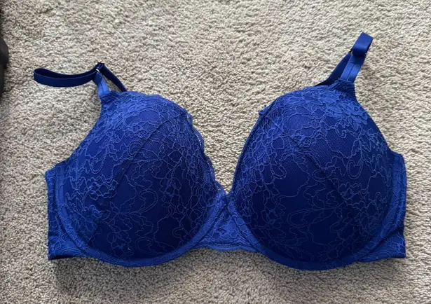 Joyspun Bright Blue Lace Overlay Underwire Bra w/ Padding Women's Size 40D