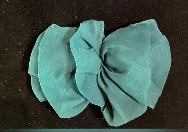 Vintage 90s Green SATIN EFFECT Big Hair Bow Barrette Clip Oversized