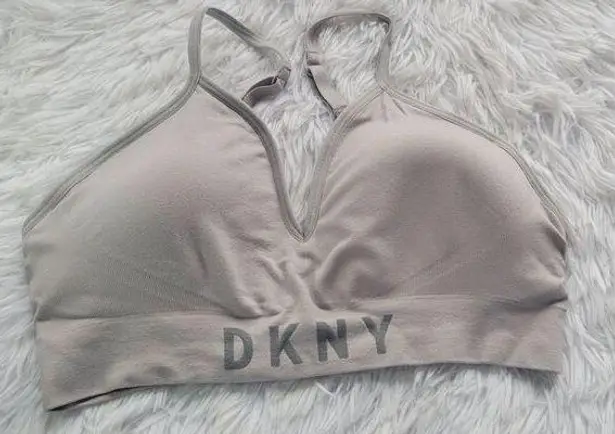 DKNY NWOT  Size Large Gray Sports Bra With Adjustable Straps