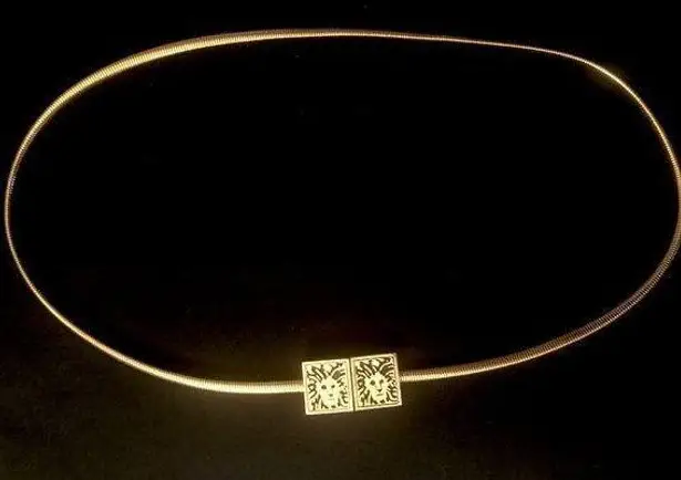 Accessocraft N.Y.C. Lion Belt 30/31” stretchy gold vintage retro unisex