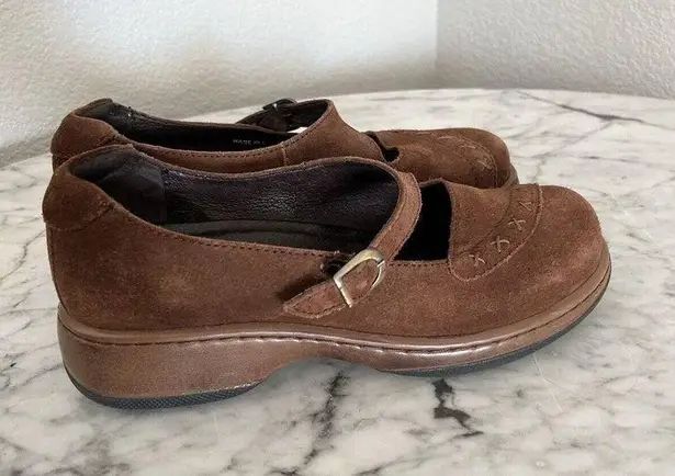 Dansko  Fran Brown Suede Mary Jane Buckle Shoes Size 38/ US 7.5-8 Women