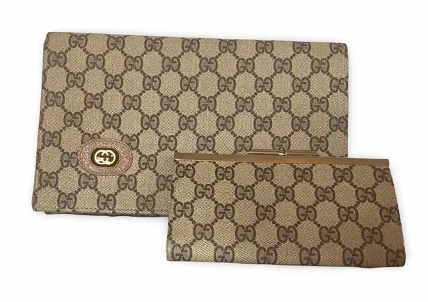 Fashion Logo Clutch & Coin Purse Set Blue