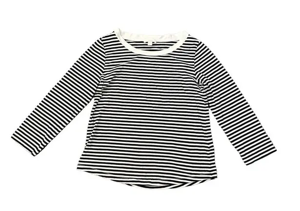 COS black & white striped three-quarter sleeve cotton top size XS