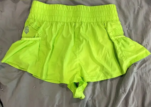 🌈Free People Get Your Flirt On shorts in lime green Size M