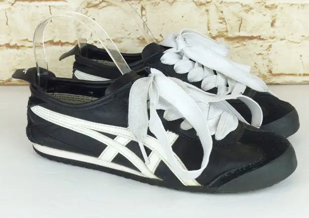 Onitsuka Tiger Mexico 66 Sneaker Women 5.5 Black White Leather Suede 1183C102
