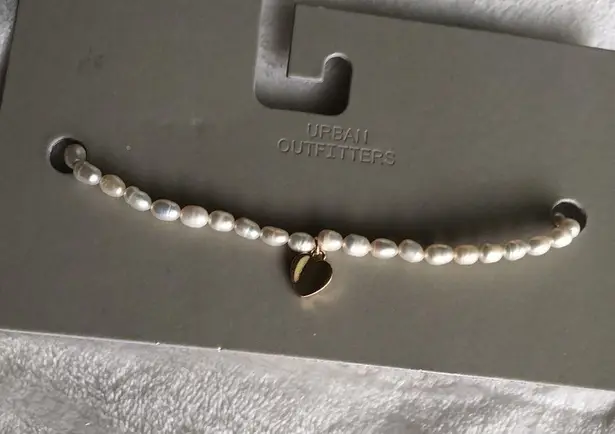 Urban Outfitters New  Mallory fresh water pearl heart charm necklace