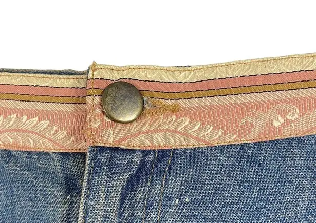 Venezia Denim Skirt Sz 18W Jean VTG Y2K Boho Southwestern Tapestry Blue Pink