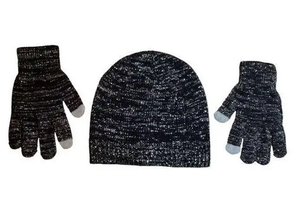 Sag Harbor Hat And Phone Compatible Gloves Set Beanie
