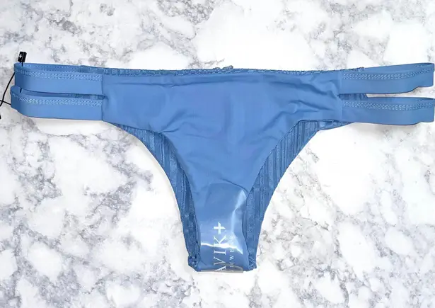 Tavik swim New Tavik Slinky Rib Minimal Bikini Bottom Chloe Cut Out Sides Sea Blue