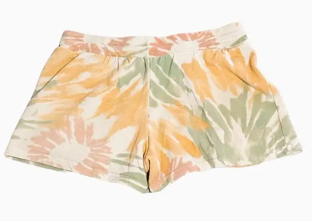 MTV Orange Tie Dye Tropical Print Graphic Fleece Shorts ~ Women's Size LARGE